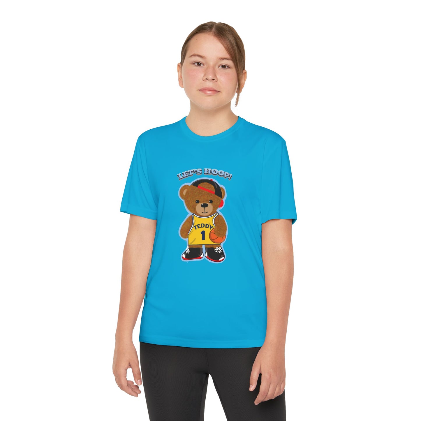 Youth Basketball Bear Tee, Fun Graphic Shirt, Kids Sports Apparel, Birthday Gift, Back to School Outfit, Teddy Bear Design