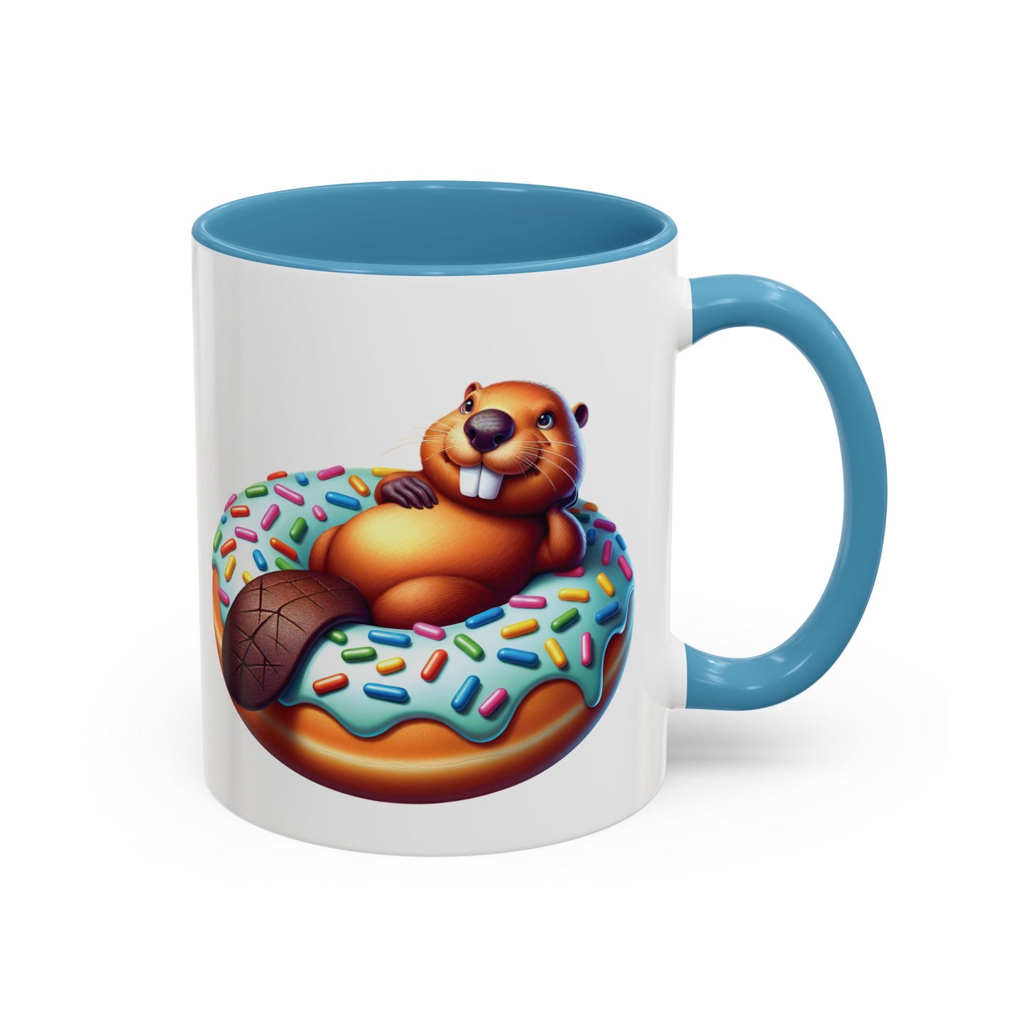 Cute Beaver Donut Coffee Mug - Fun Gift for Animal Lovers