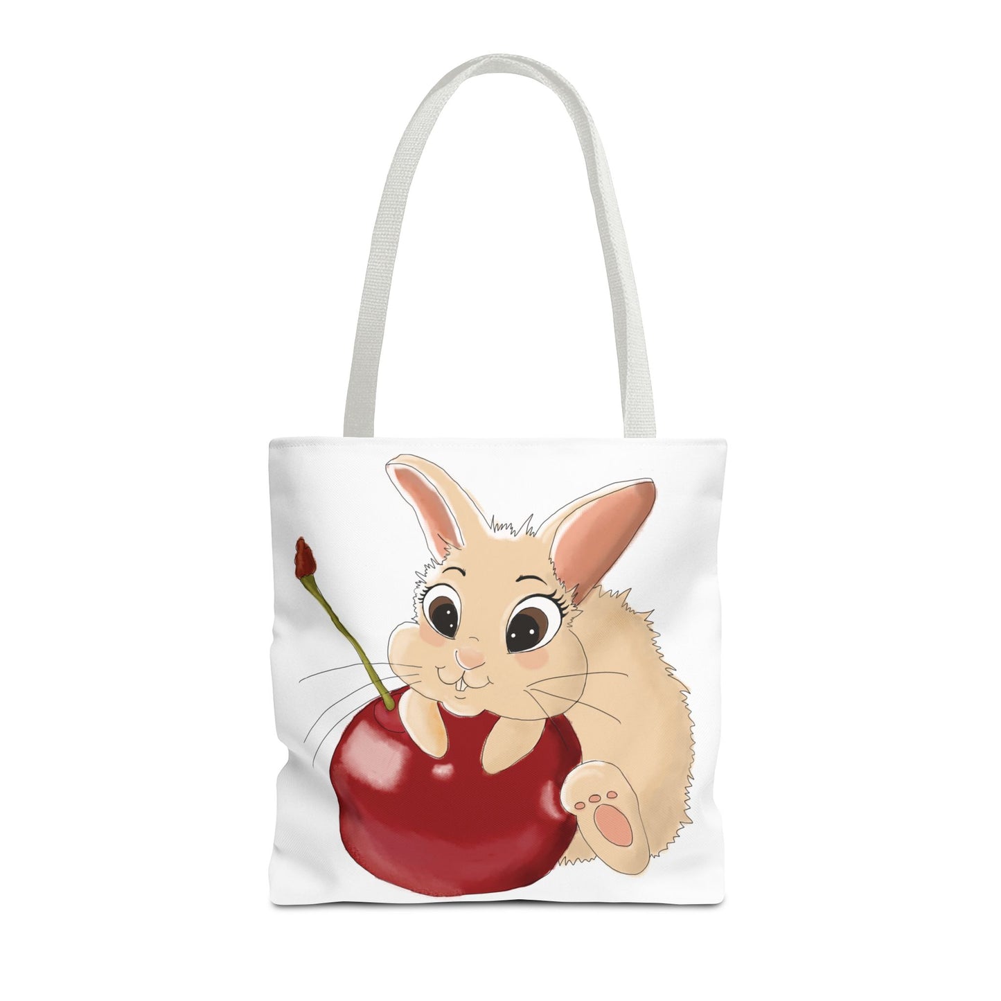 Cute Bunny Cherry Tote Bag - Adorable Animal Design for Animal Lovers