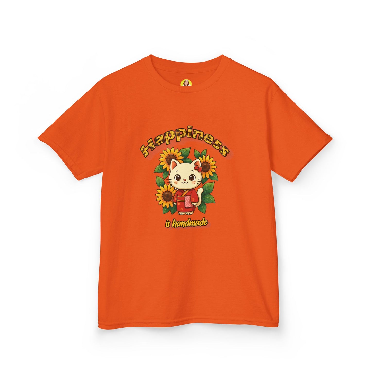 Adorable Cat & Sunflower Kids Tee - Cute Gift, Summer Style, Fun Playwear, Birthday Present, Animal Lover Apparel