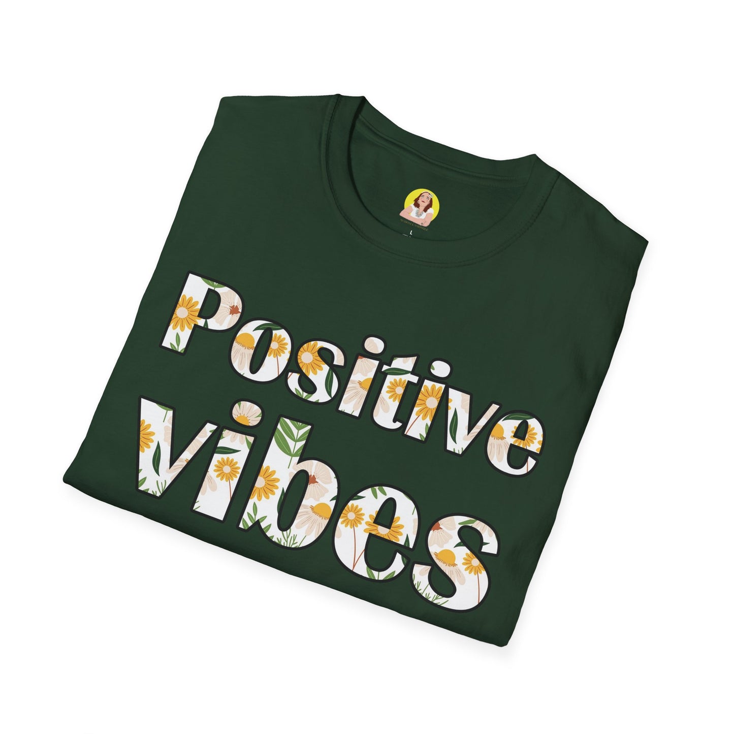 Positive Vibes Unisex T-Shirt, Floral Graphic Tee, Gift for Friends, Summer Outfit, Positive Affirmation Wear