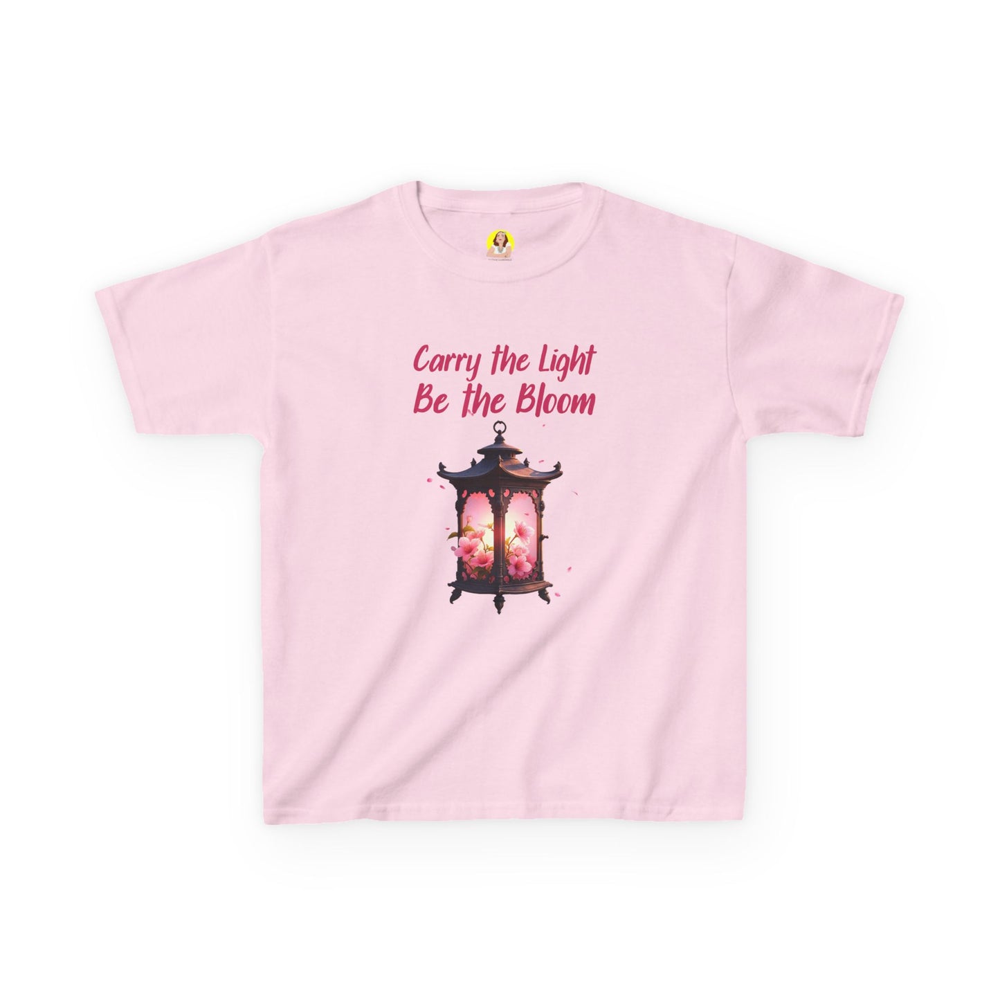 Kids Inspirational Graphic Tee - "Carry the Light, Be The Bloom" - Cute Gift for Children, Birthday, Everyday Wear, Positive Message