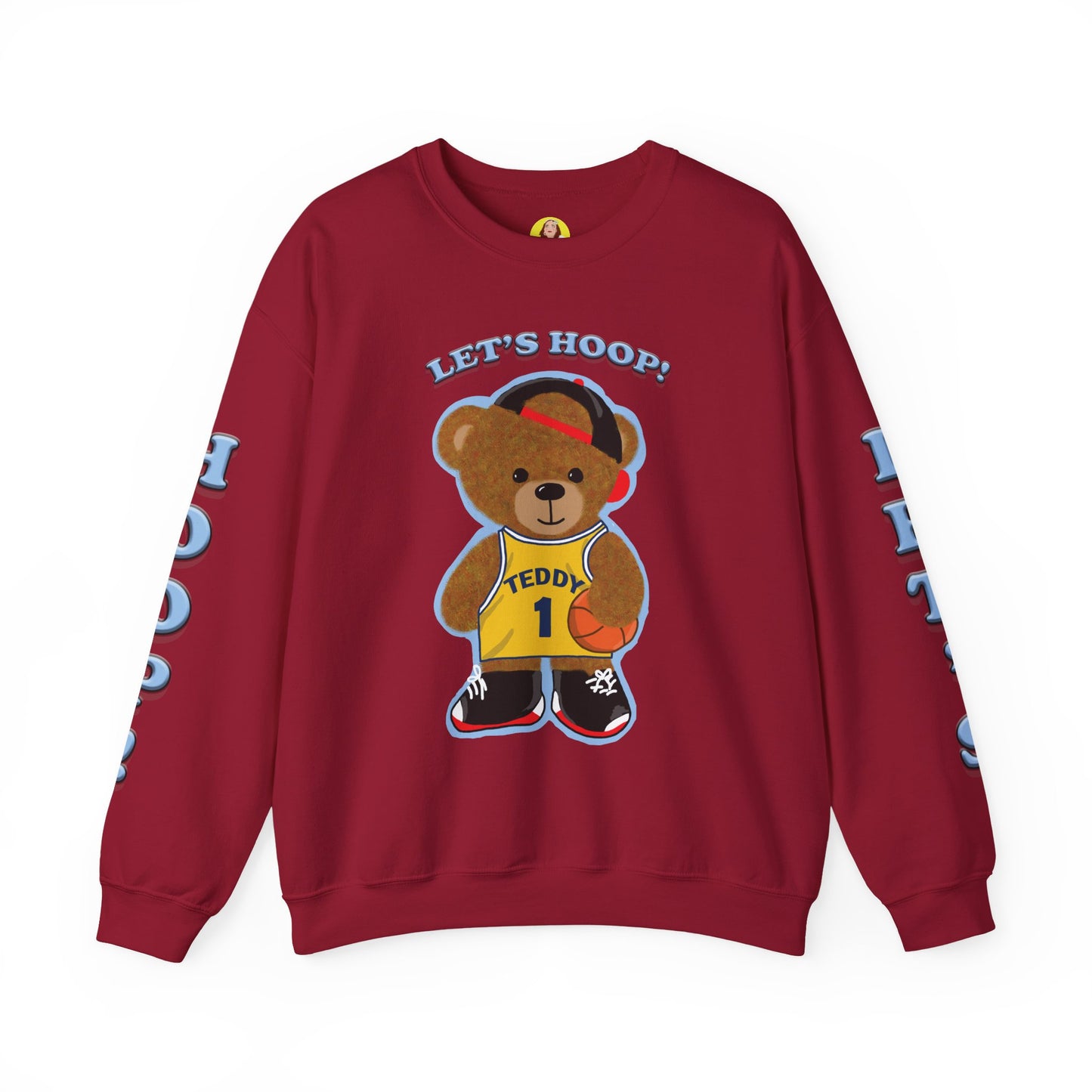 Basketball Teddy Bear Sweatshirt, Cute Athleisure, Kid's Fashion, Sports Gift, Cozy Unisex Crewneck