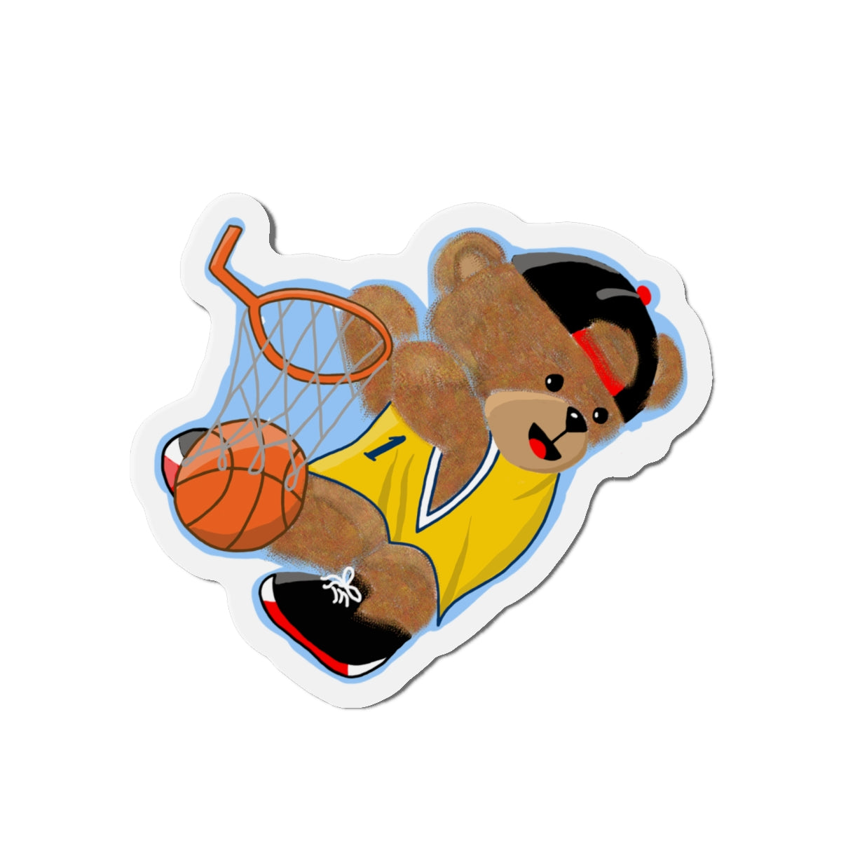 Basketball Bear Die-Cut Magnets | Cute Sports Decor, Fun Fridge Magnets, Gift for Kids, Basketball Fan Gift, Sports Party Decoration