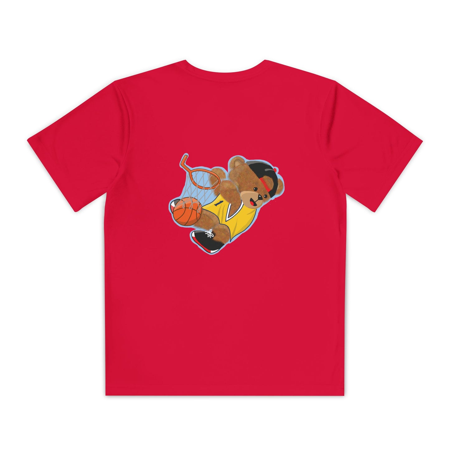 Youth Basketball Bear Tee, Fun Graphic Shirt, Kids Sports Apparel, Birthday Gift, Back to School Outfit, Teddy Bear Design