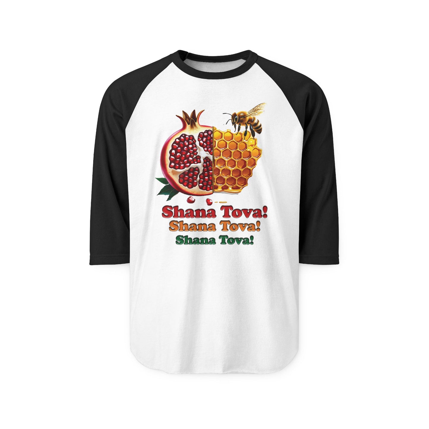 Raglan Shirt with Shana Tova Design, Unisex Holiday Tee, Rosh Hashanah Shirt, Casual Fall Fashion, Sweet New Year Gift