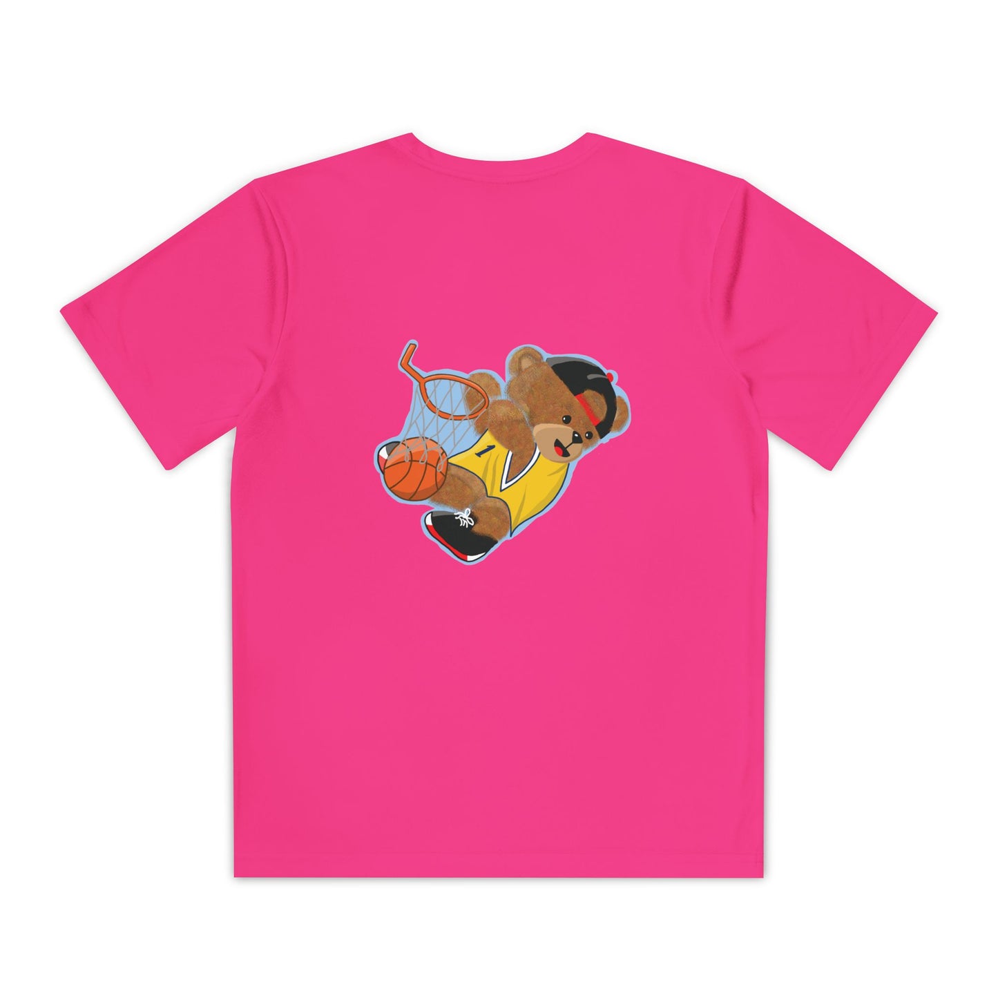 Youth Basketball Bear Tee, Fun Graphic Shirt, Kids Sports Apparel, Birthday Gift, Back to School Outfit, Teddy Bear Design