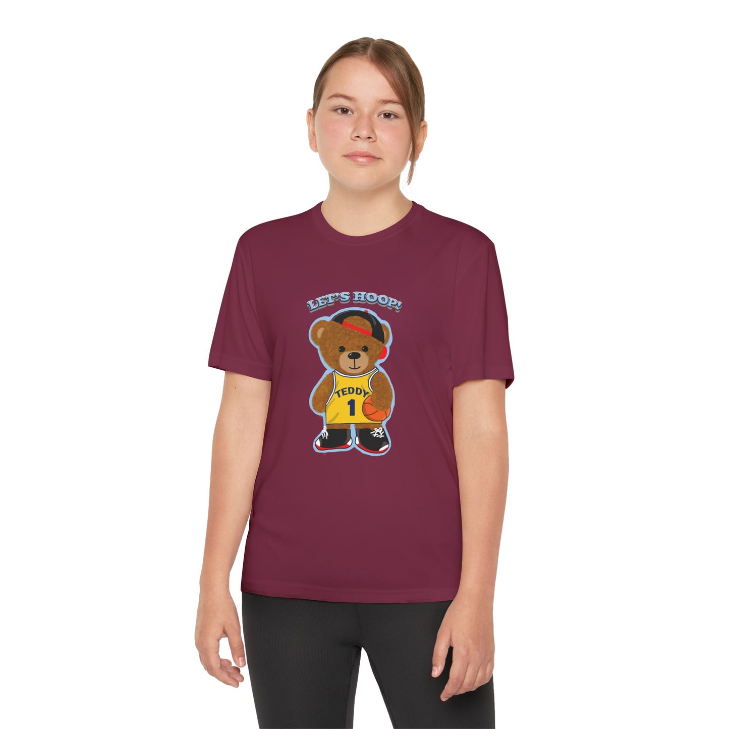 Youth Basketball Bear Tee, Fun Graphic Shirt, Kids Sports Apparel, Birthday Gift, Back to School Outfit, Teddy Bear Design