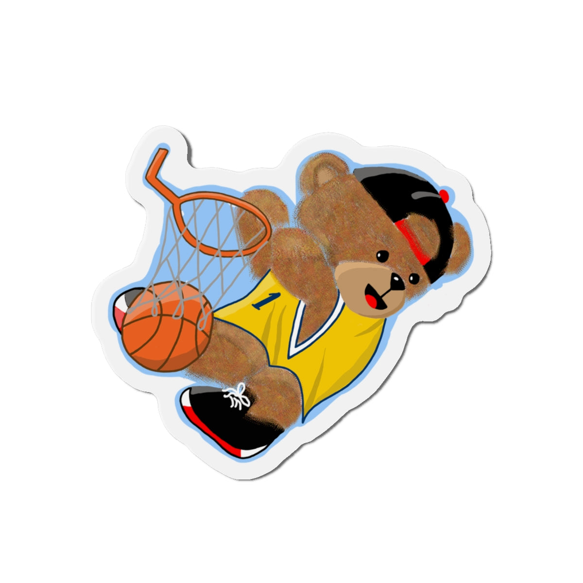 Basketball Bear Die-Cut Magnets | Cute Sports Decor, Fun Fridge Magnets, Gift for Kids, Basketball Fan Gift, Sports Party Decoration