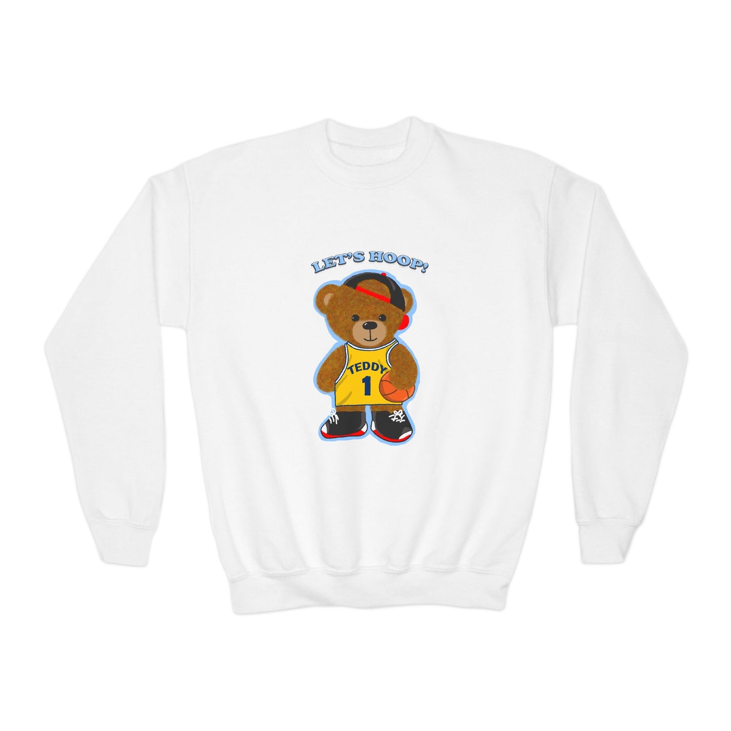 Youth Basketball Bear Sweatshirt - Cozy, Fun Gift for Kids, Perfect for Birthdays, Sports Events, or Casual Wear, Kids Crewneck
