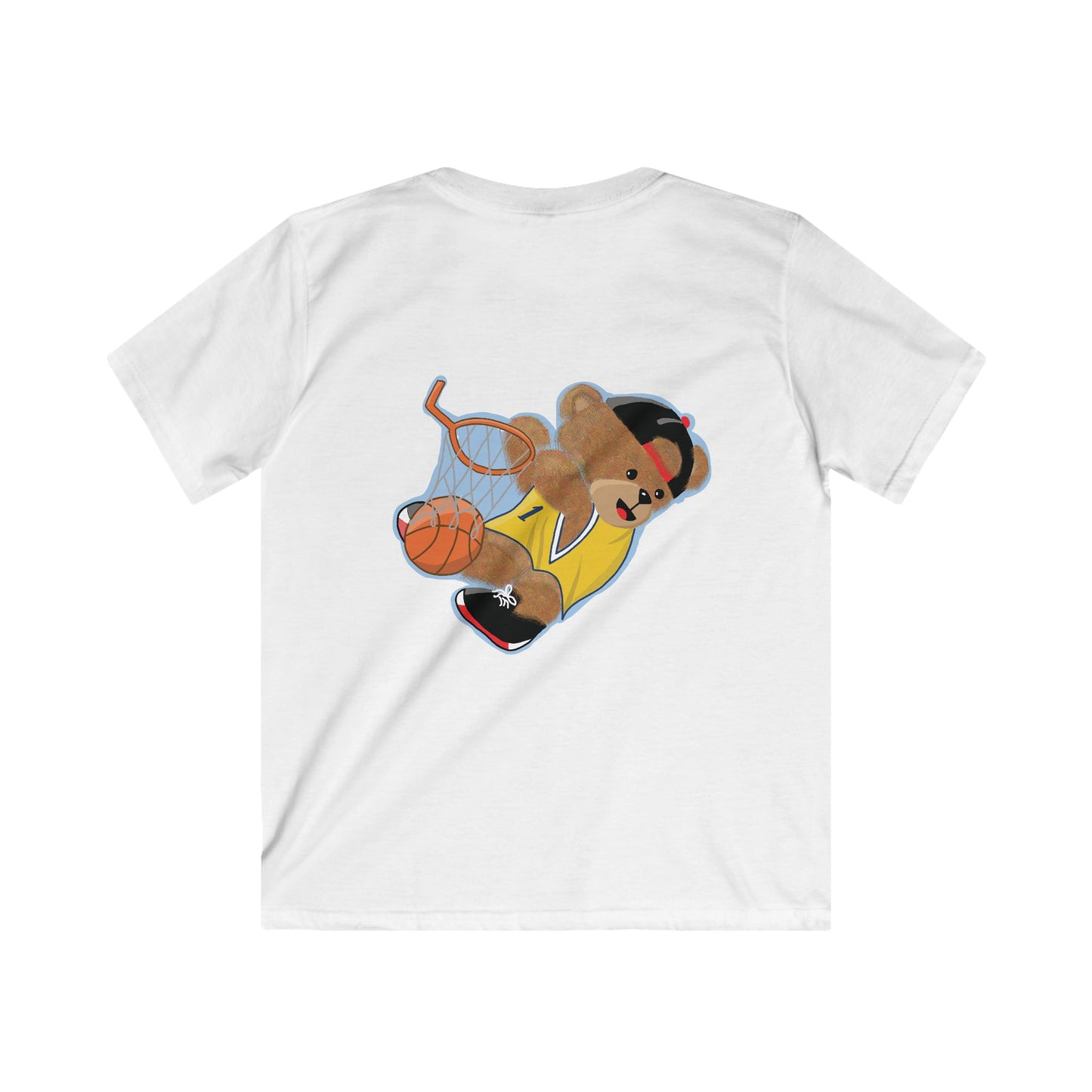 Cute Teddy Bear Basketball Tee for Kids, Fun Graphic Shirts, Summer Wear, Birthday Gift, Sports Apparel