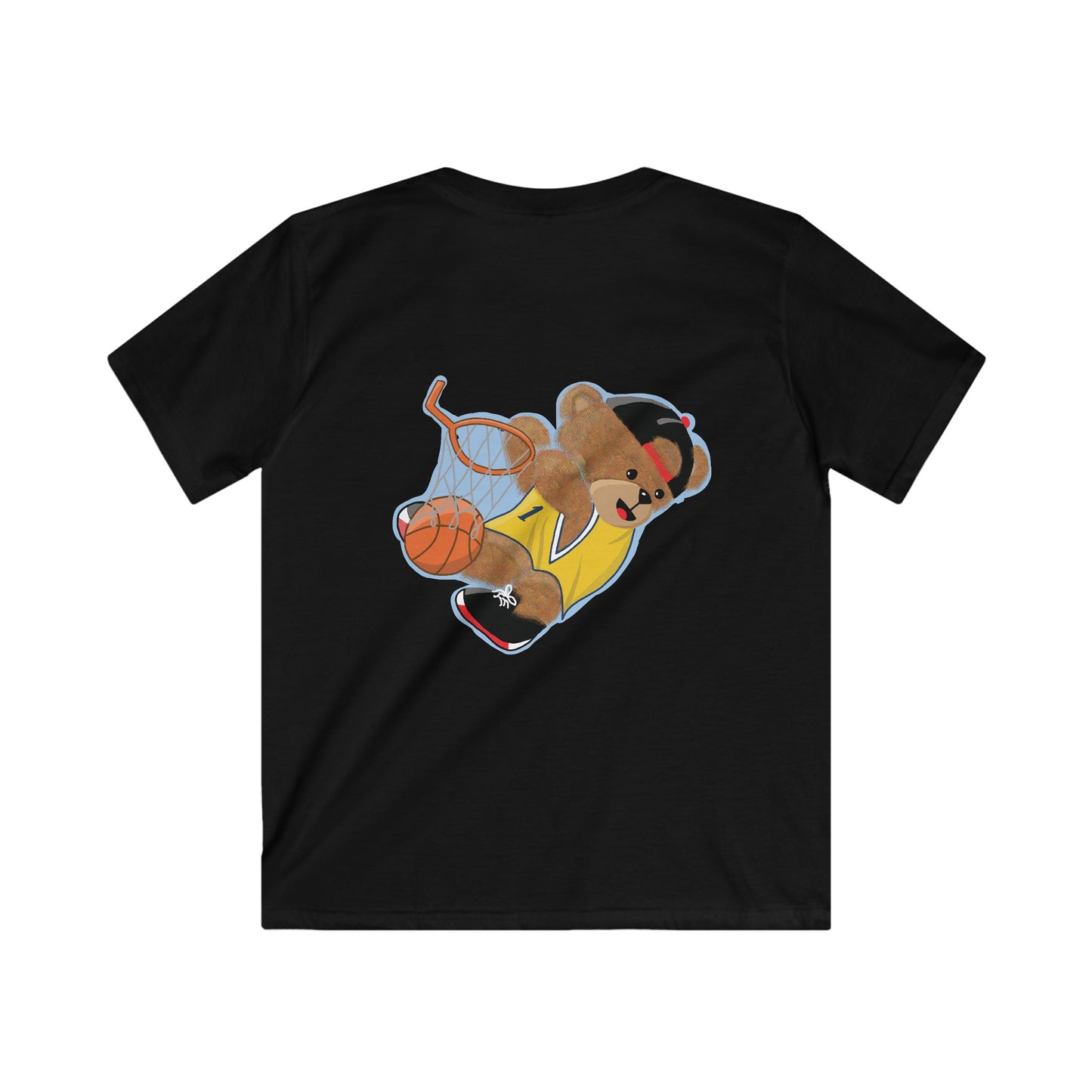 Cute Teddy Bear Basketball Tee for Kids, Fun Graphic Shirts, Summer Wear, Birthday Gift, Sports Apparel