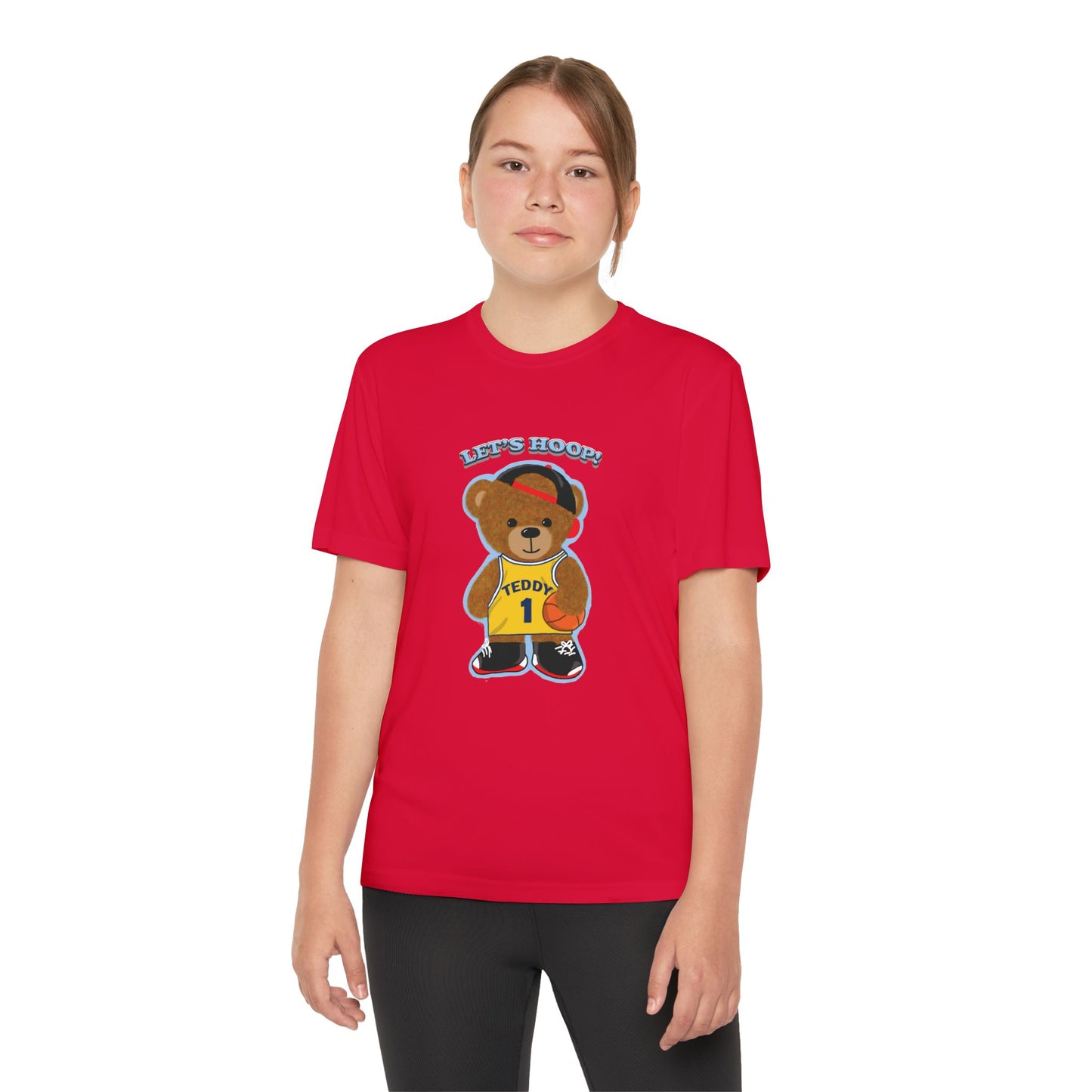 Youth Basketball Bear Tee, Fun Graphic Shirt, Kids Sports Apparel, Birthday Gift, Back to School Outfit, Teddy Bear Design