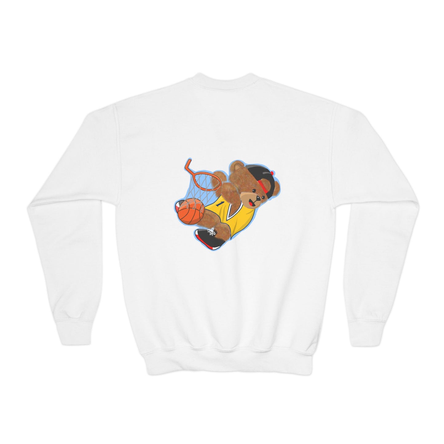 Youth Basketball Bear Sweatshirt - Cozy, Fun Gift for Kids, Perfect for Birthdays, Sports Events, or Casual Wear, Kids Crewneck