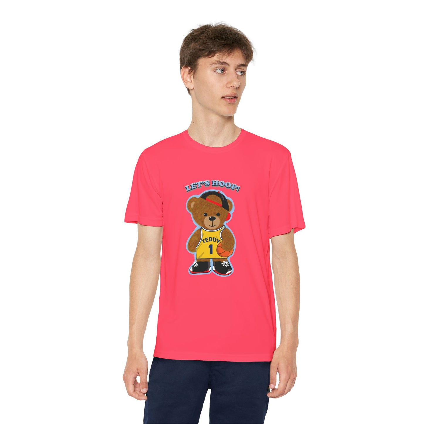 Youth Basketball Bear Tee, Fun Graphic Shirt, Kids Sports Apparel, Birthday Gift, Back to School Outfit, Teddy Bear Design