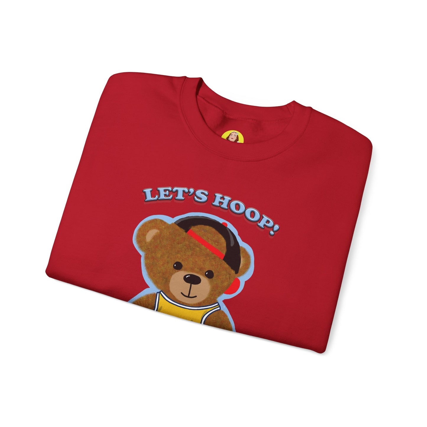 Basketball Teddy Bear Sweatshirt, Cute Athleisure, Kid's Fashion, Sports Gift, Cozy Unisex Crewneck