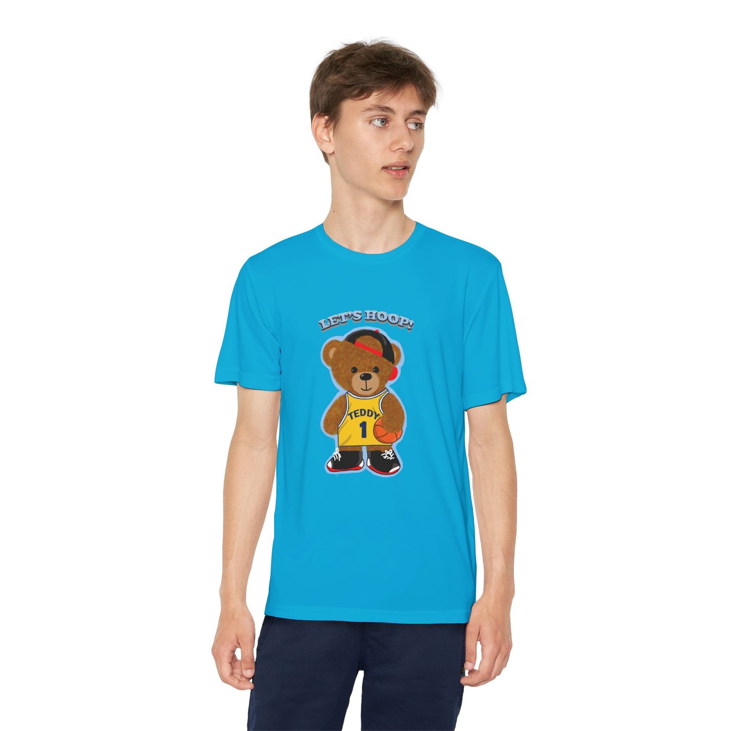 Youth Basketball Bear Tee, Fun Graphic Shirt, Kids Sports Apparel, Birthday Gift, Back to School Outfit, Teddy Bear Design