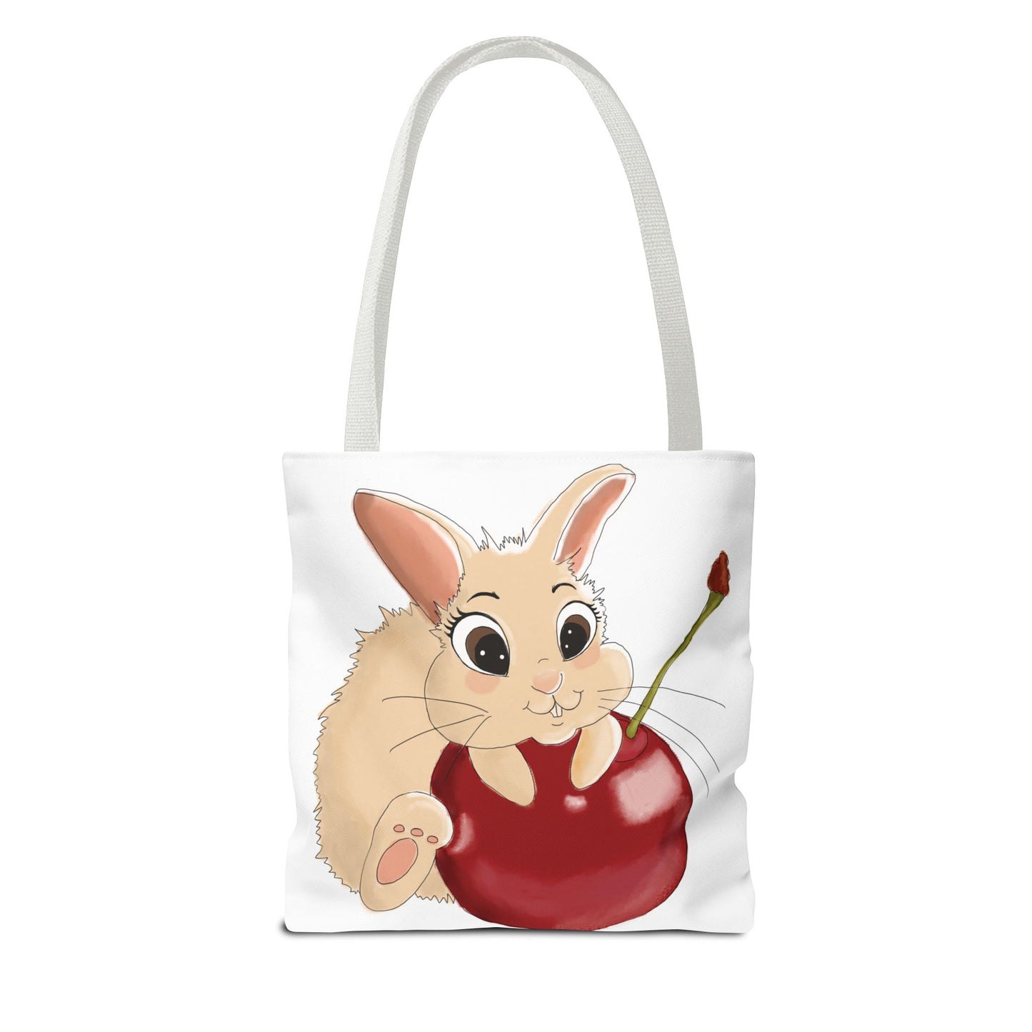 Cute Bunny Cherry Tote Bag - Adorable Animal Design for Animal Lovers