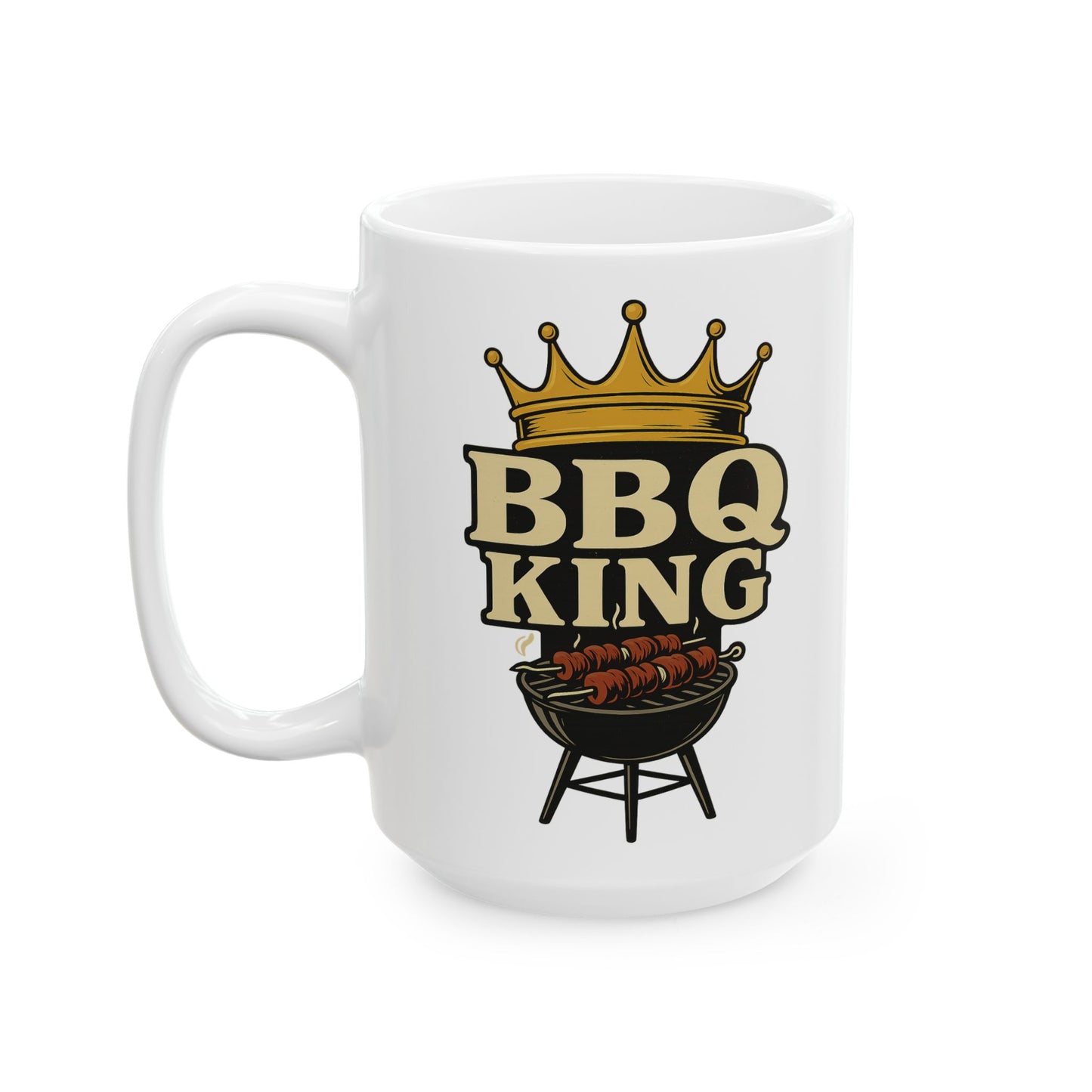 BBQ King Ceramic Mug - Grill Master Gift, BBQ Lover's Cup, Perfect for Father's Day, Birthdays, Cookout Essentials