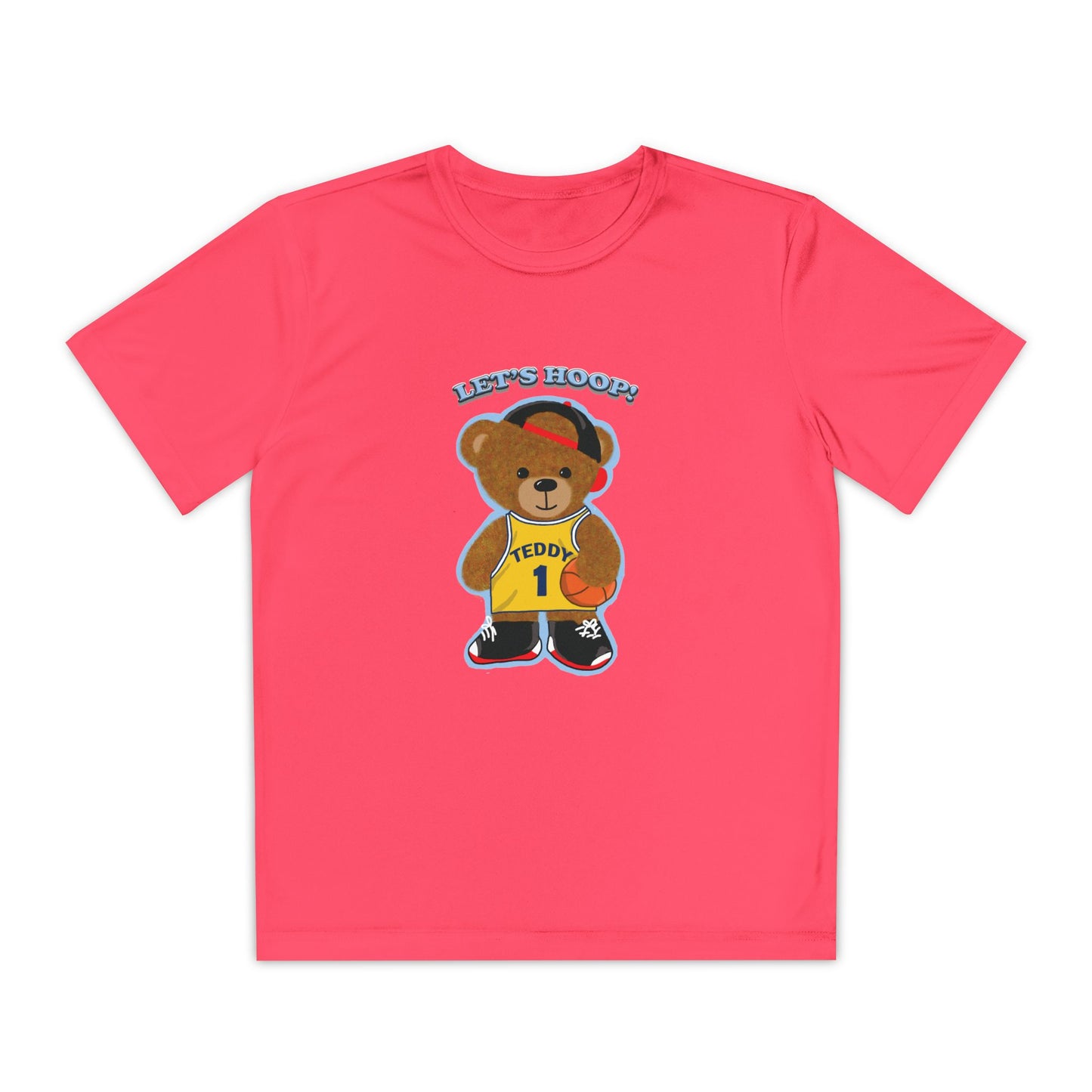 Youth Basketball Bear Tee, Fun Graphic Shirt, Kids Sports Apparel, Birthday Gift, Back to School Outfit, Teddy Bear Design