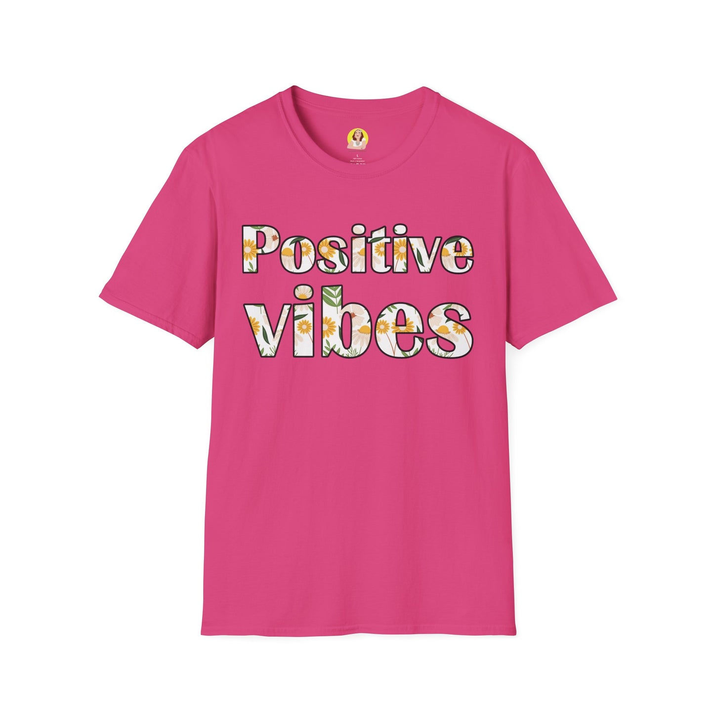 Positive Vibes Unisex T-Shirt, Floral Graphic Tee, Gift for Friends, Summer Outfit, Positive Affirmation Wear