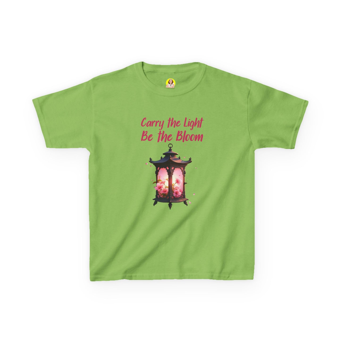 Kids Inspirational Graphic Tee - "Carry the Light, Be The Bloom" - Cute Gift for Children, Birthday, Everyday Wear, Positive Message