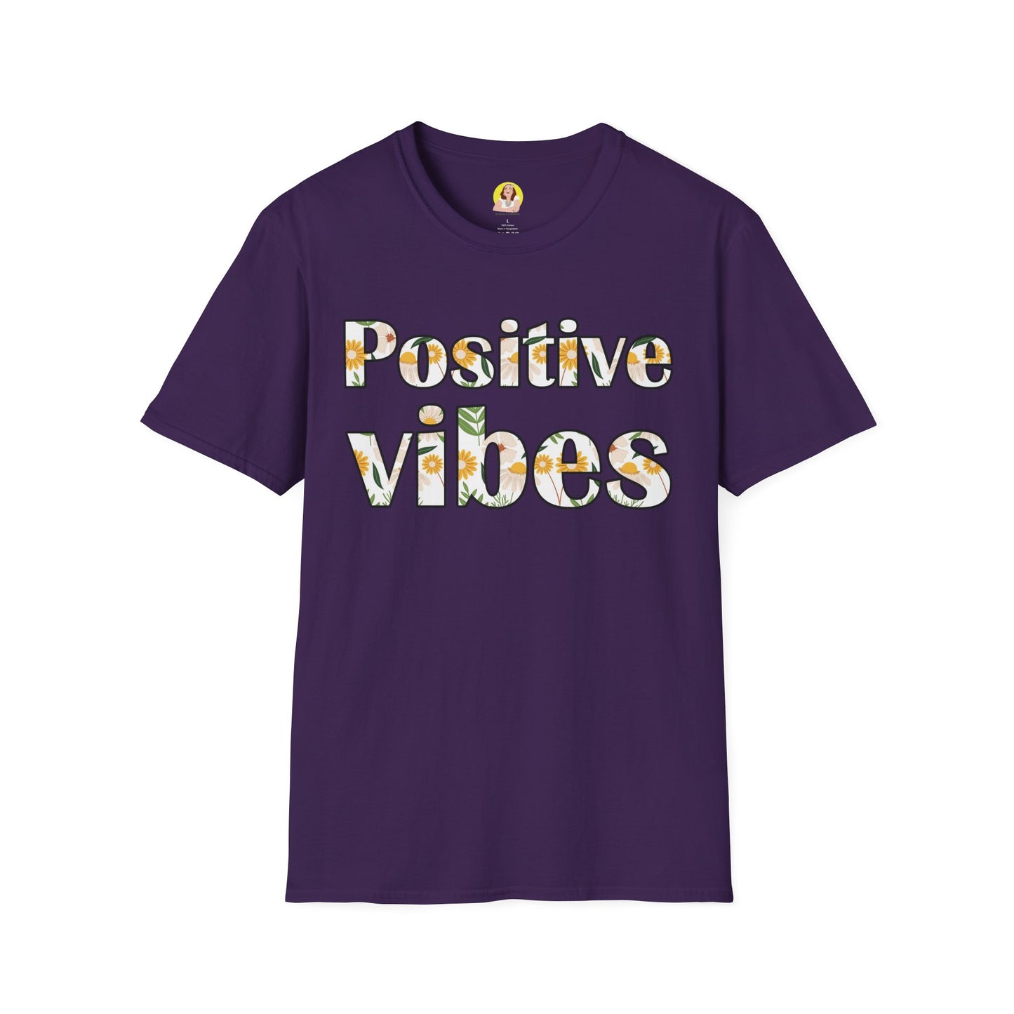 Positive Vibes Unisex T-Shirt, Floral Graphic Tee, Gift for Friends, Summer Outfit, Positive Affirmation Wear