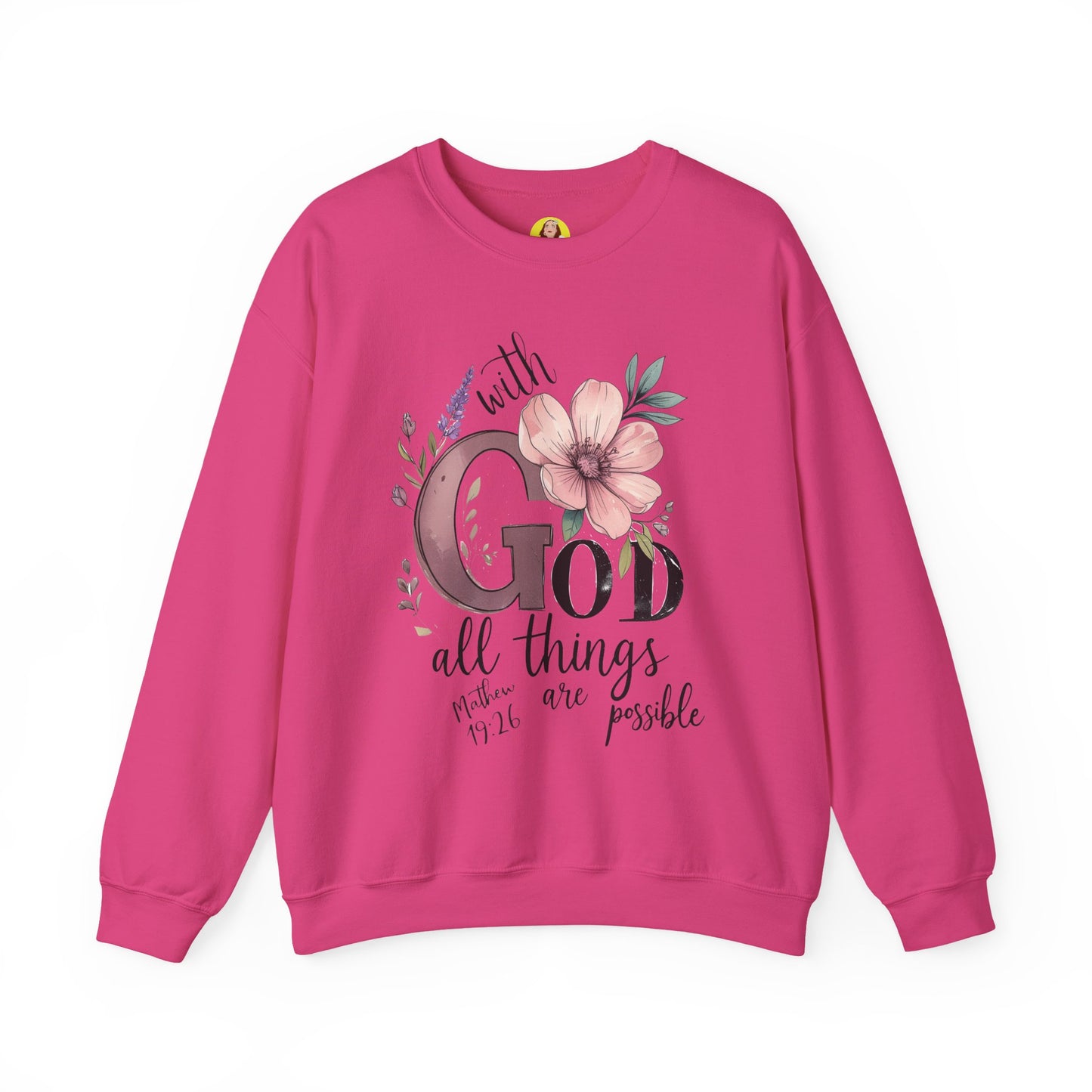 God Inspirational Crewneck Sweatshirt - Faith Gift, Cozy Pullover, Religious Apparel, Motivation Sweatshirt, Christian Clothing
