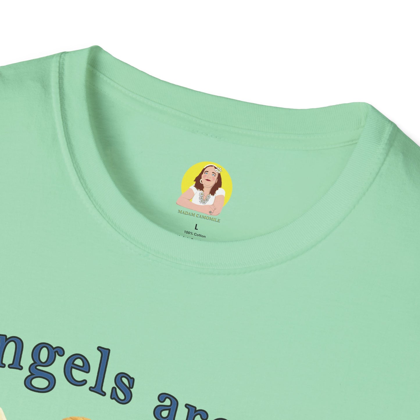 Angel Themed Unisex Softstyle T-Shirt, Cute Gift for Friends, Inspirational Tee, Birthday Gift, Comfort Wear