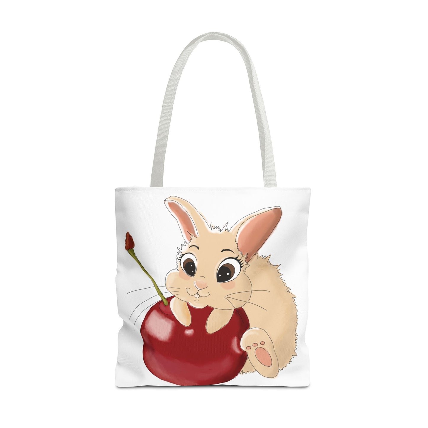 Cute Bunny Cherry Tote Bag - Adorable Animal Design for Animal Lovers