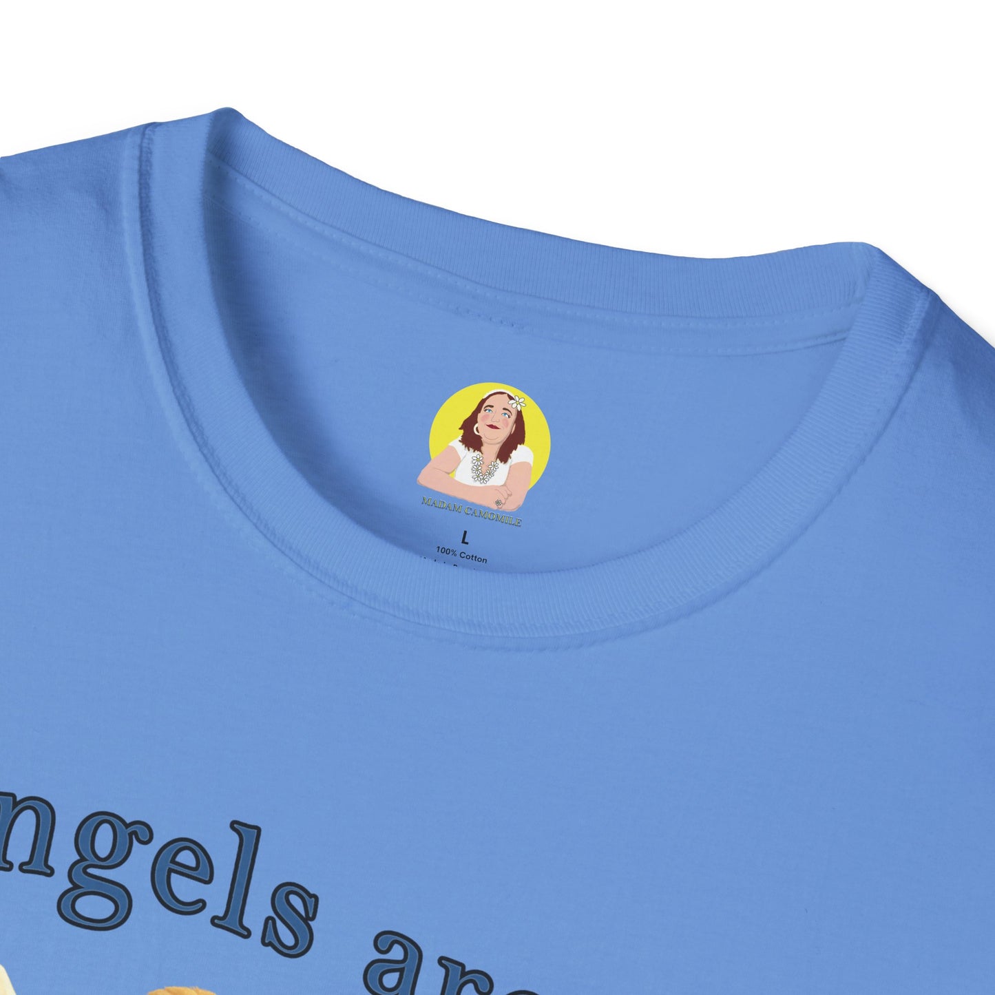 Angel Themed Unisex Softstyle T-Shirt, Cute Gift for Friends, Inspirational Tee, Birthday Gift, Comfort Wear