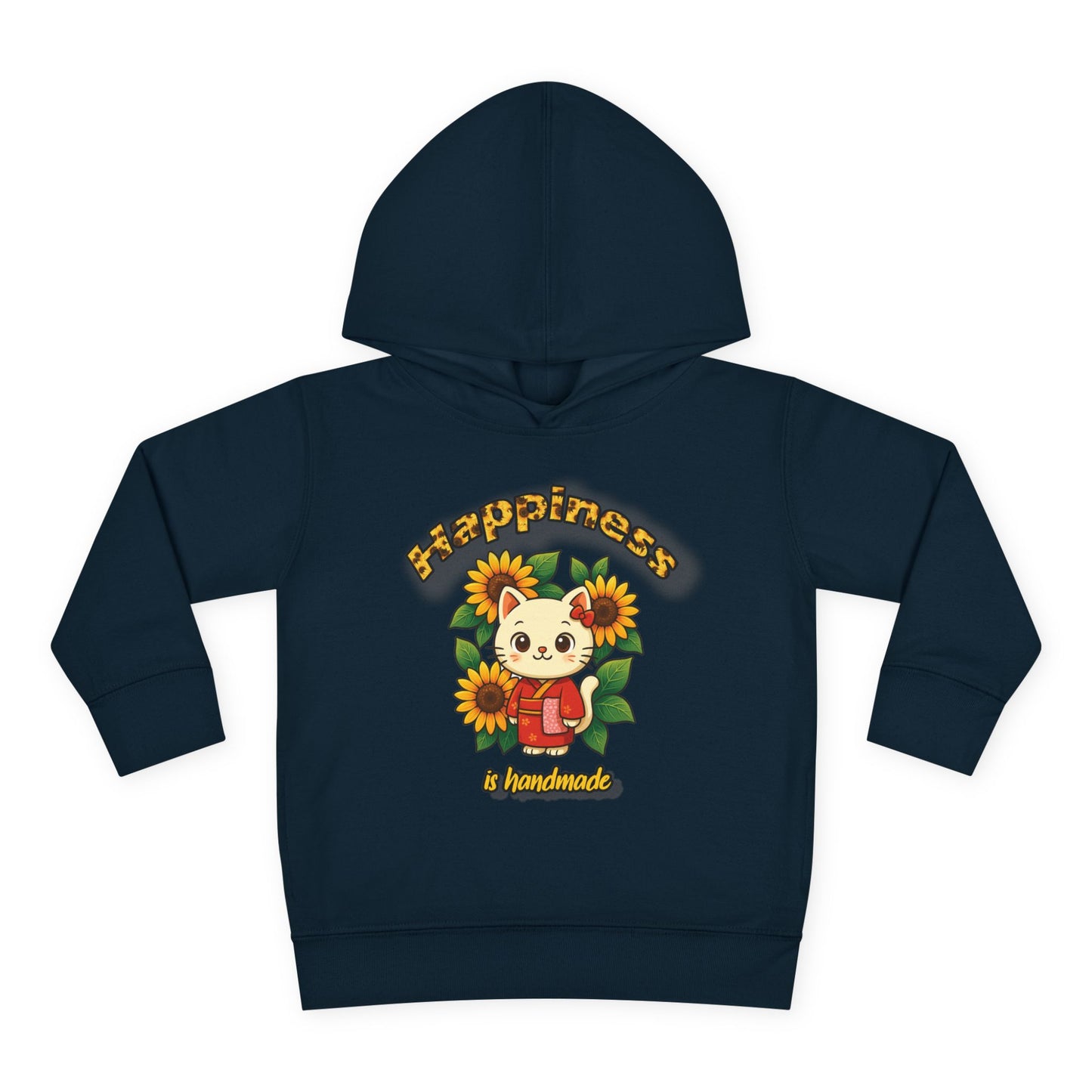 Sunflower Happiness Toddler Hoodie, Cute Kids Pullover, Fleece Sweater, Gift for Toddler, Floral Design Hooded Sweatshirt