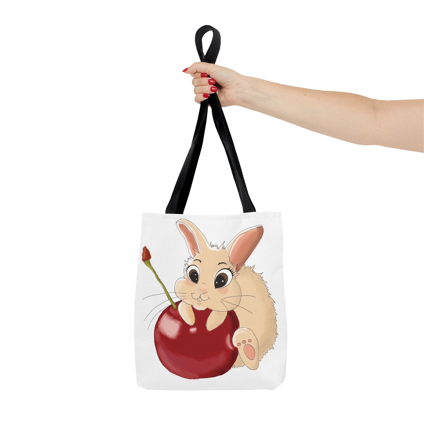 Cute Bunny Cherry Tote Bag - Adorable Animal Design for Animal Lovers