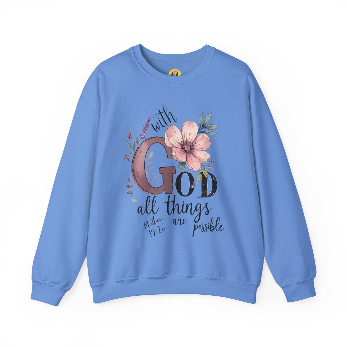 God Inspirational Crewneck Sweatshirt - Faith Gift, Cozy Pullover, Religious Apparel, Motivation Sweatshirt, Christian Clothing