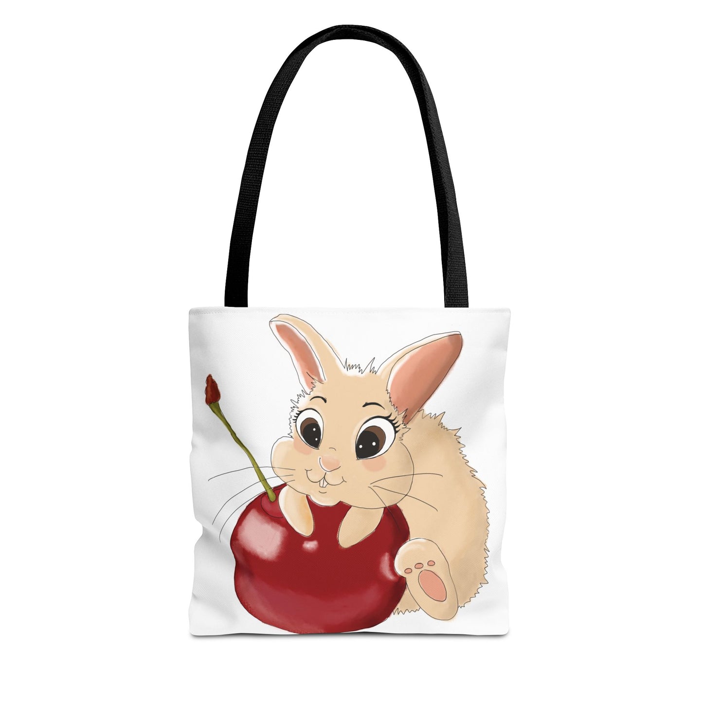 Cute Bunny Cherry Tote Bag - Adorable Animal Design for Animal Lovers
