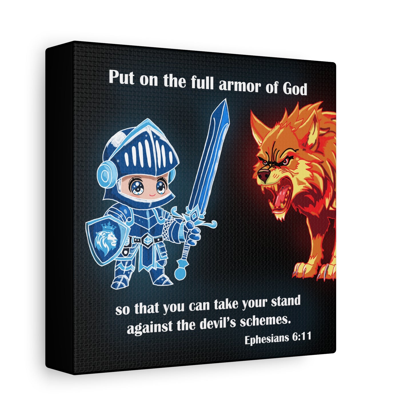 Knight and Wolf Canvas Art, Kid's Room Decor, Motivational Wall Art, Adventure Theme, Gamer Gift