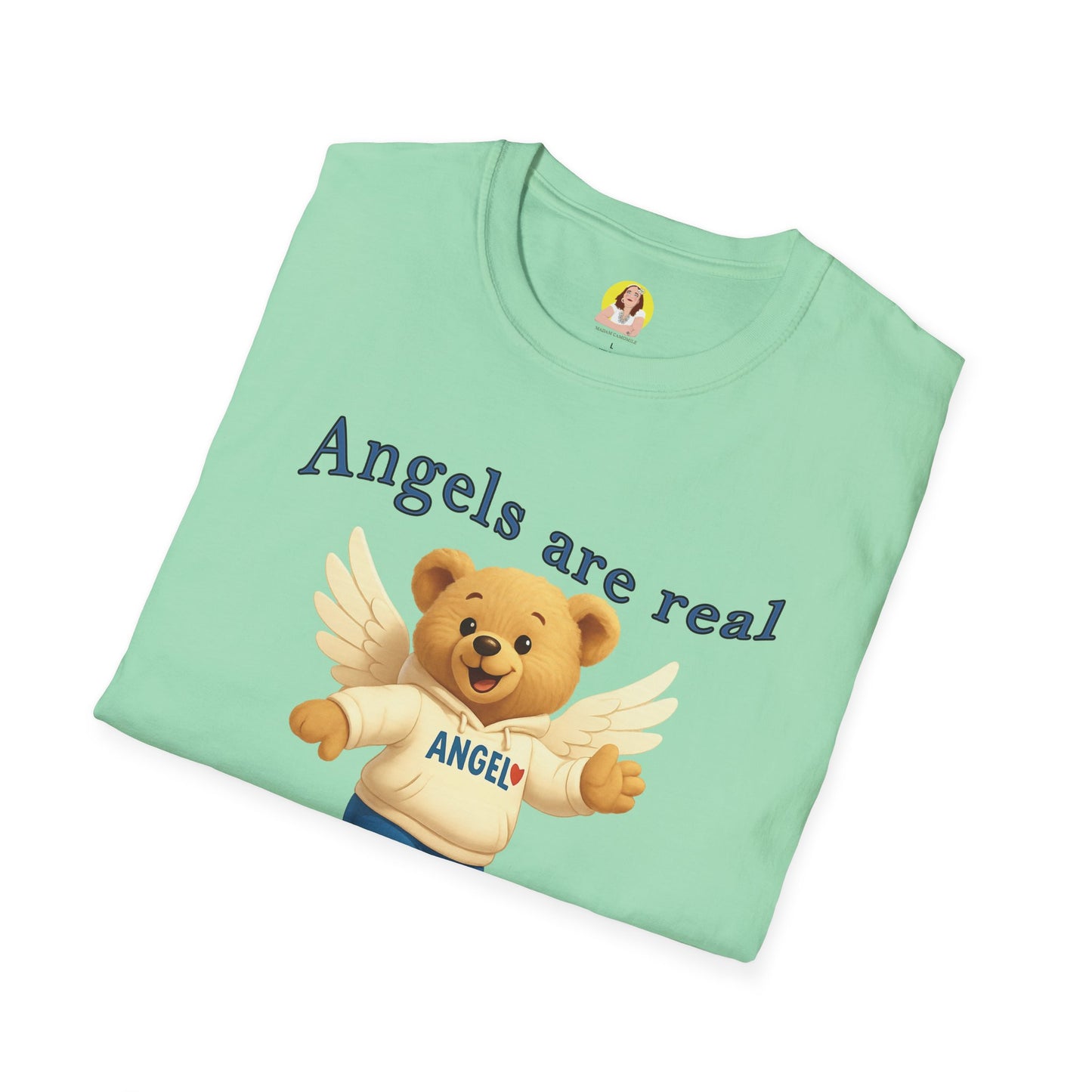 Angel Themed Unisex Softstyle T-Shirt, Cute Gift for Friends, Inspirational Tee, Birthday Gift, Comfort Wear