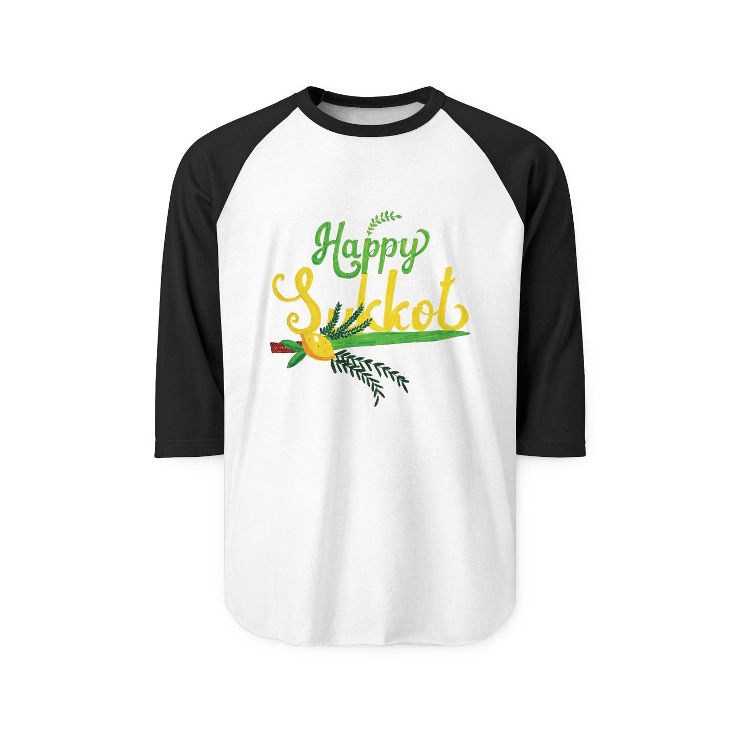 Happy Sukkot Raglan Shirt, Unisex Festive Tee, Fall Celebration Shirt, Jewish Holiday Apparel, Unique Gift for Sukkot