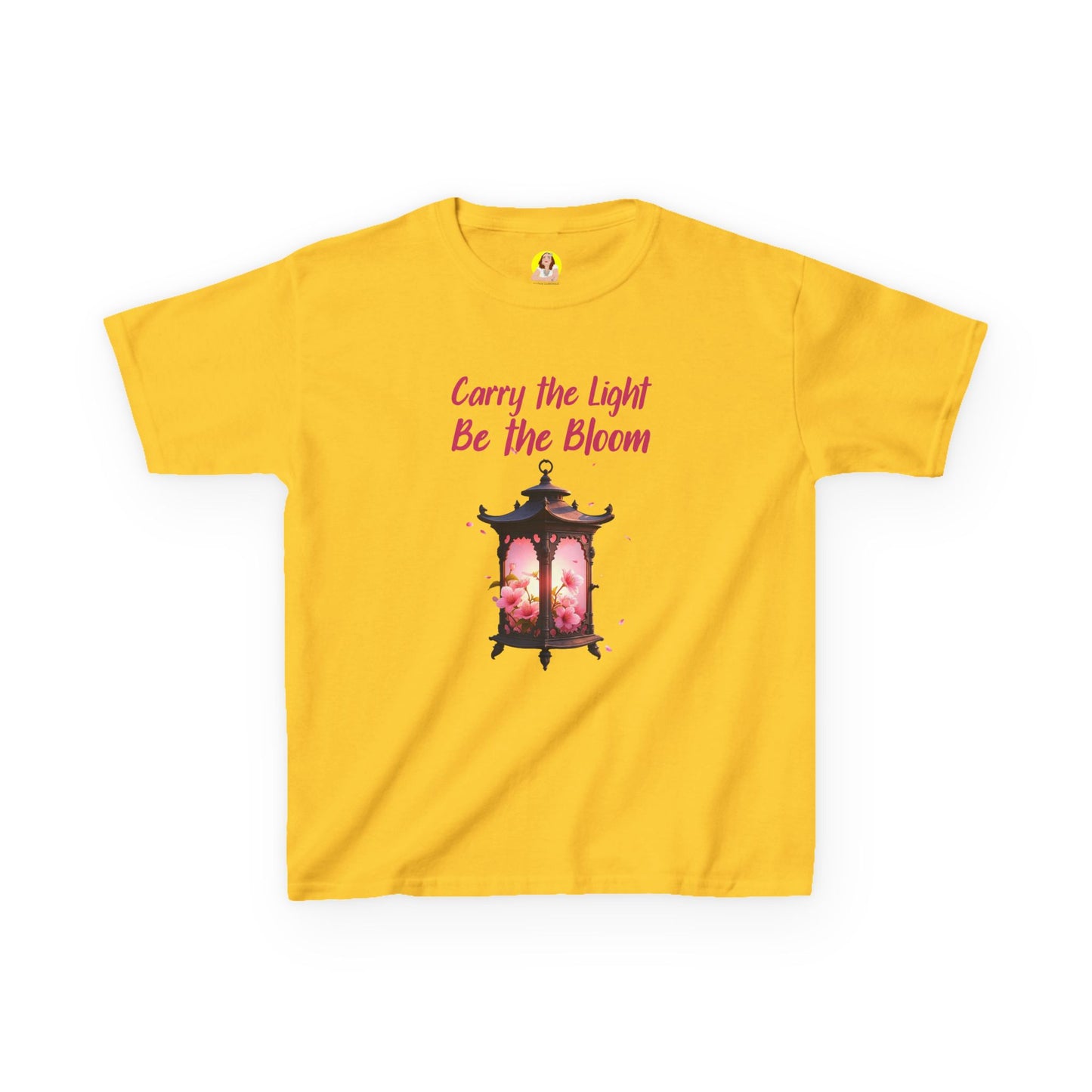 Kids Inspirational Graphic Tee - "Carry the Light, Be The Bloom" - Cute Gift for Children, Birthday, Everyday Wear, Positive Message
