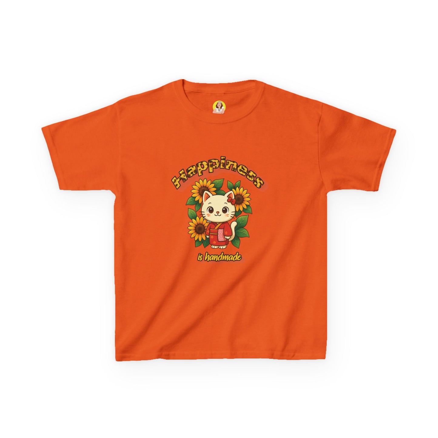 Adorable Cat & Sunflower Kids Tee - Cute Gift, Summer Style, Fun Playwear, Birthday Present, Animal Lover Apparel