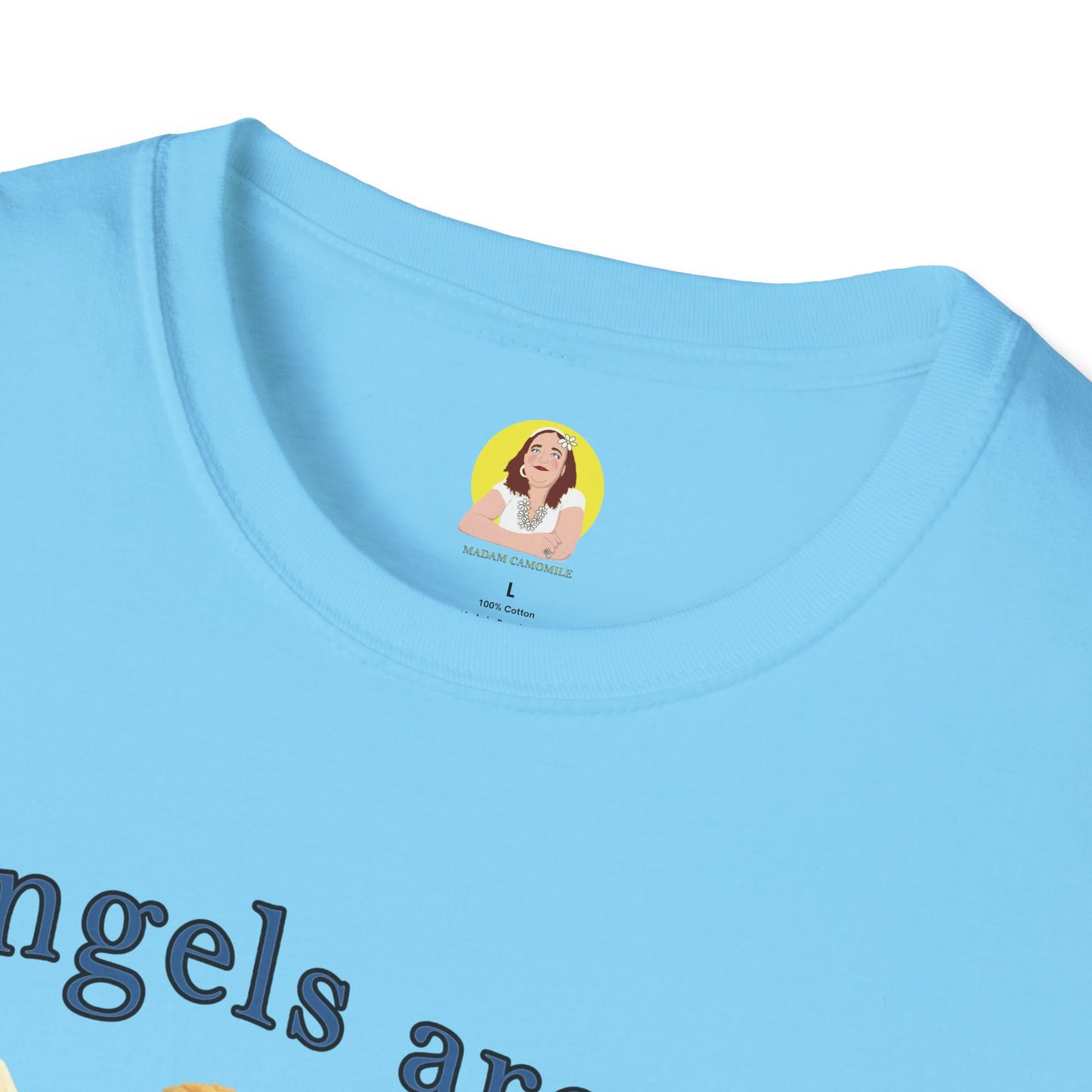 Angel Themed Unisex Softstyle T-Shirt, Cute Gift for Friends, Inspirational Tee, Birthday Gift, Comfort Wear