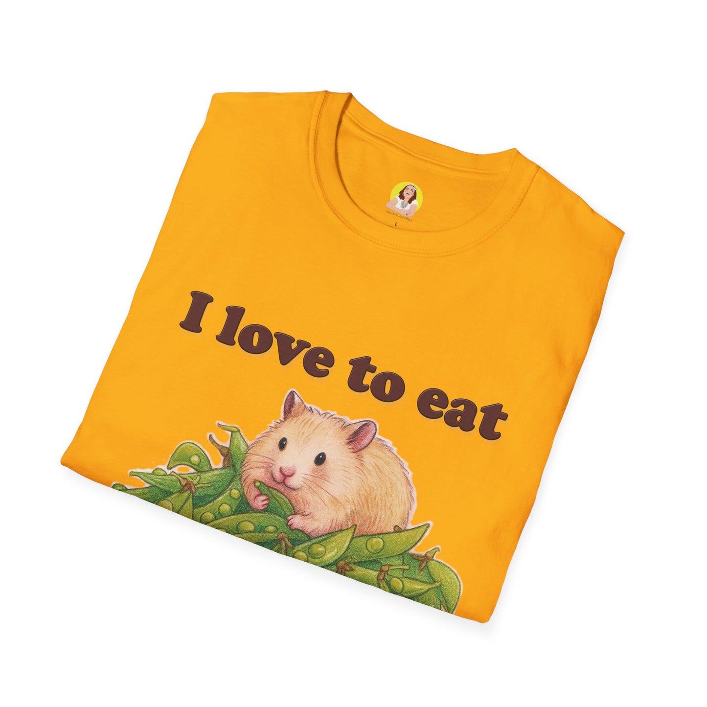 Cute Animal Lover T-Shirt, I Love to Eat Design, Nature Tee, Gifts for Animal Lovers, Casual Wear, Fun Gift, Eco-Friendly Fashion, Hebrew T-Shirt