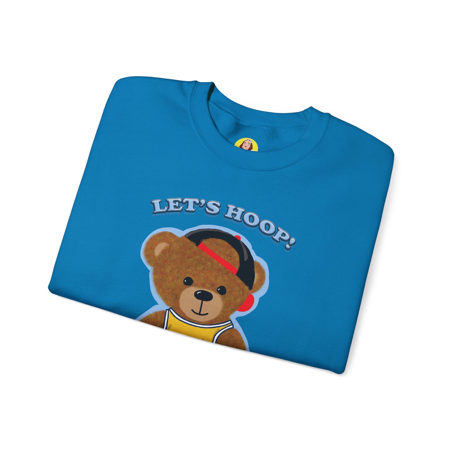 Basketball Teddy Bear Sweatshirt, Cute Athleisure, Kid's Fashion, Sports Gift, Cozy Unisex Crewneck
