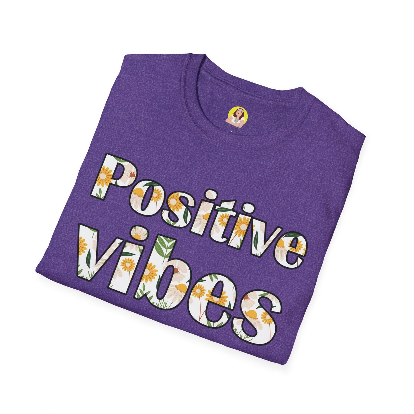 Positive Vibes Unisex T-Shirt, Floral Graphic Tee, Gift for Friends, Summer Outfit, Positive Affirmation Wear