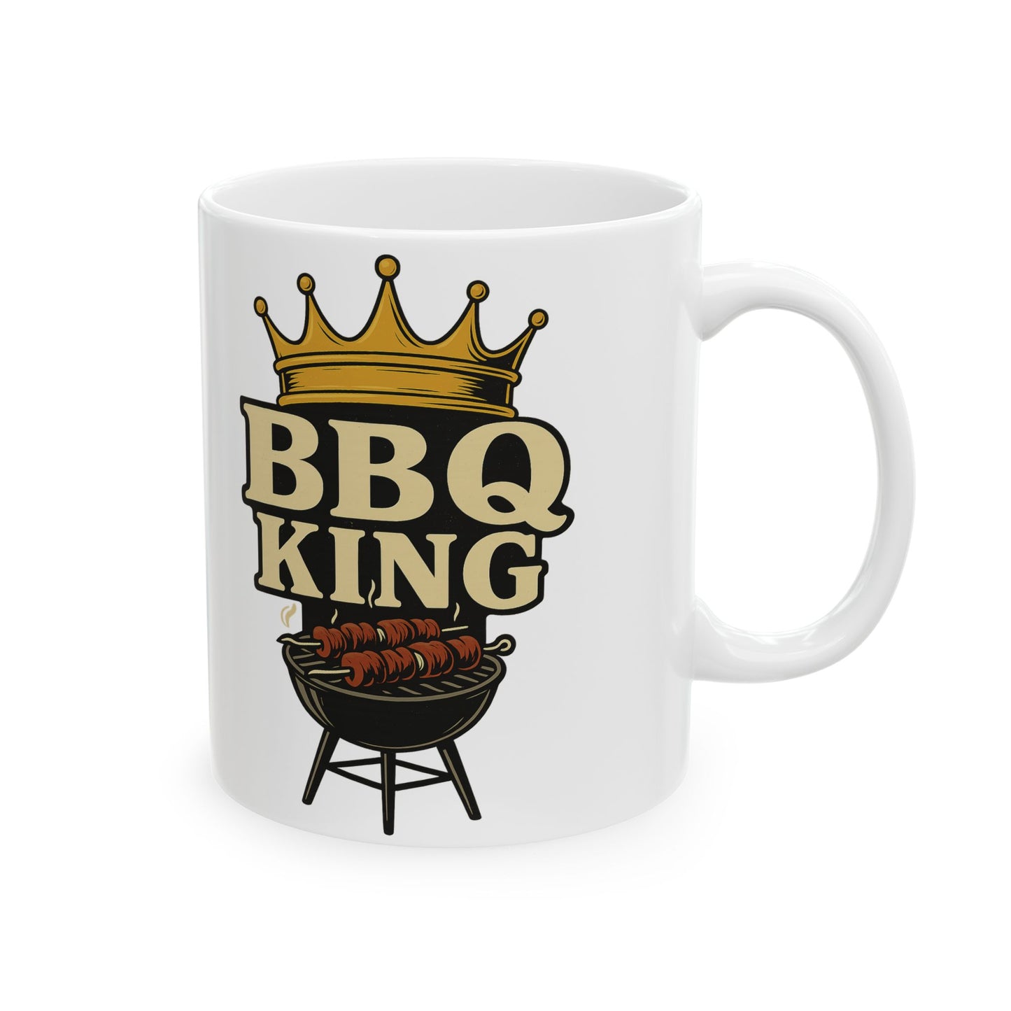 BBQ King Ceramic Mug - Grill Master Gift, BBQ Lover's Cup, Perfect for Father's Day, Birthdays, Cookout Essentials