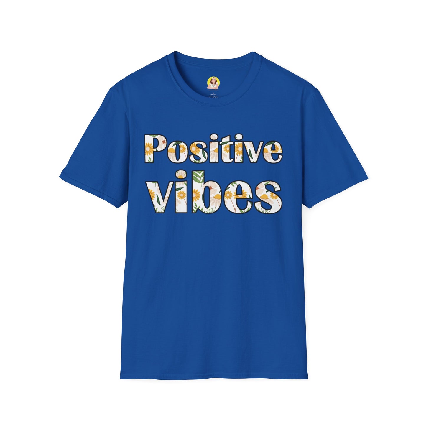 Positive Vibes Unisex T-Shirt, Floral Graphic Tee, Gift for Friends, Summer Outfit, Positive Affirmation Wear