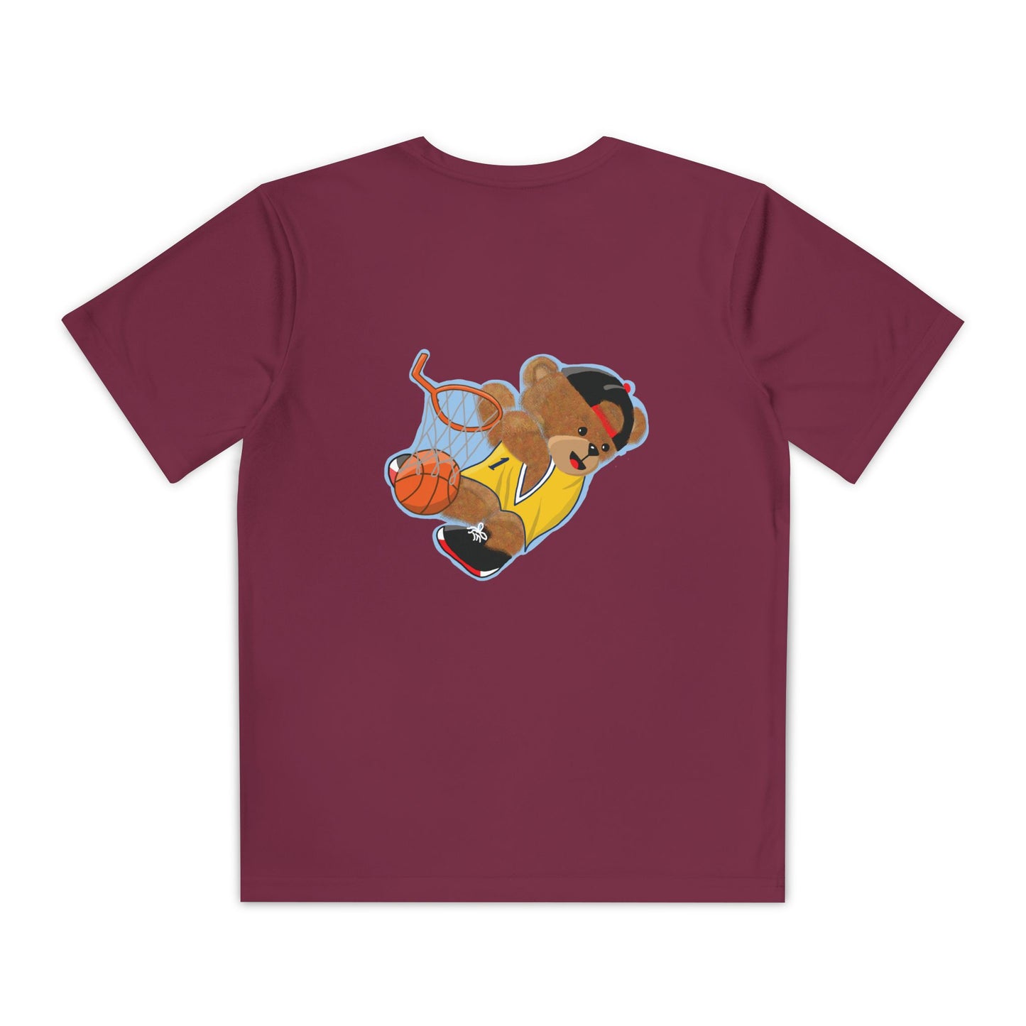Youth Basketball Bear Tee, Fun Graphic Shirt, Kids Sports Apparel, Birthday Gift, Back to School Outfit, Teddy Bear Design