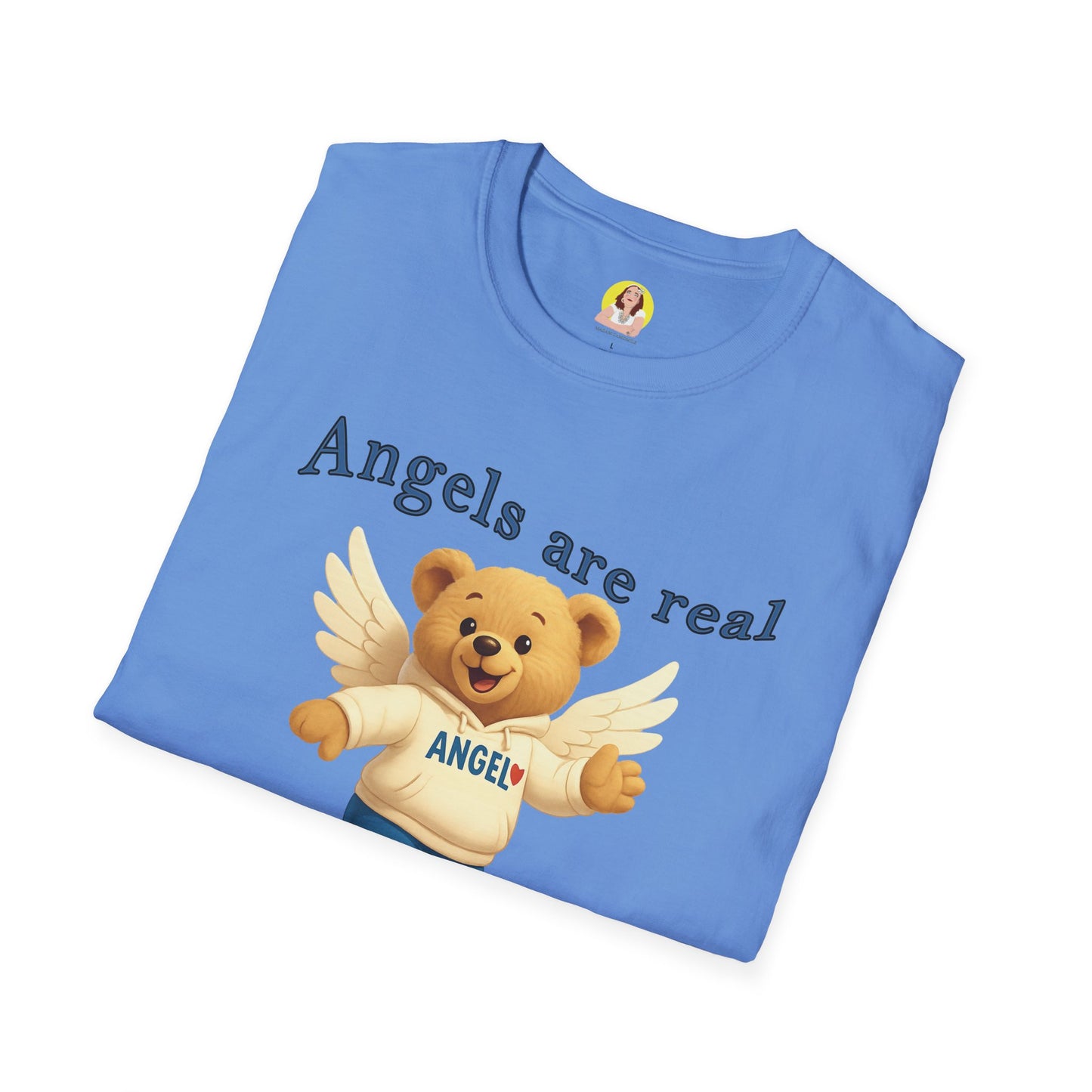 Angel Themed Unisex Softstyle T-Shirt, Cute Gift for Friends, Inspirational Tee, Birthday Gift, Comfort Wear