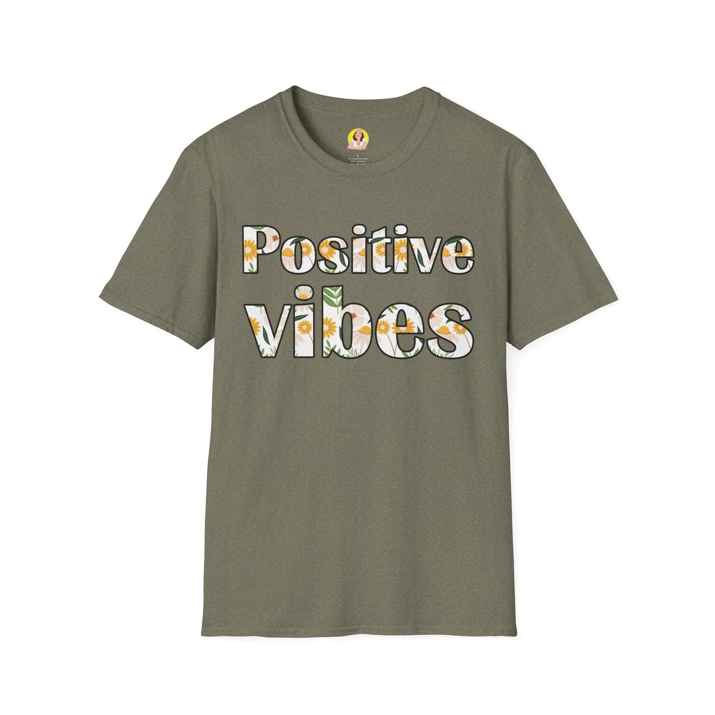 Positive Vibes Unisex T-Shirt, Floral Graphic Tee, Gift for Friends, Summer Outfit, Positive Affirmation Wear
