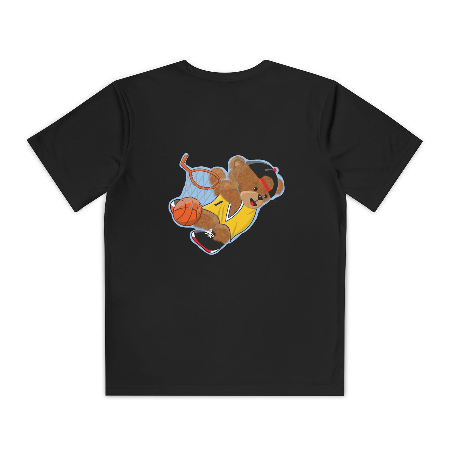 Youth Basketball Bear Tee, Fun Graphic Shirt, Kids Sports Apparel, Birthday Gift, Back to School Outfit, Teddy Bear Design